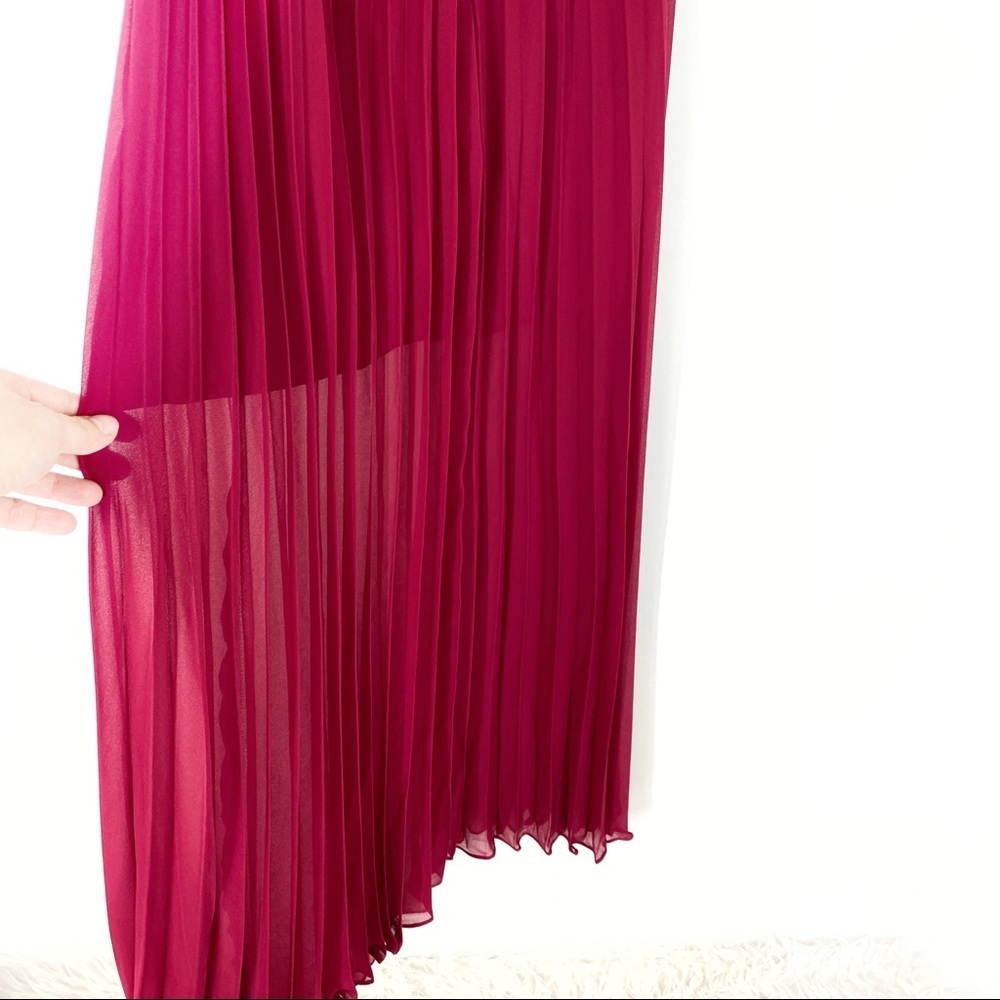 BCBGeneration Mulberry Pleated Chiffon Maxi Dress - Picture 6 of 10
